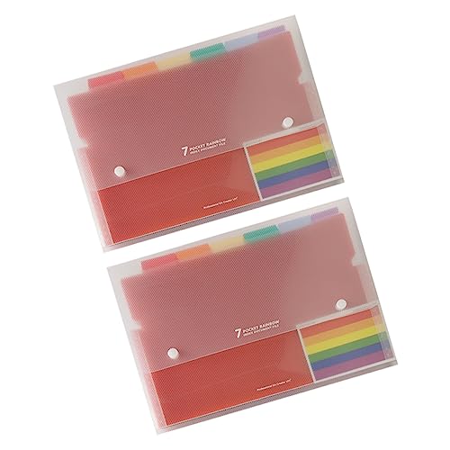 Angoily 2 Stück Bunte Kunststoff Aktenordner mit Fach Erweiterbaren Fächern Sicherem Schnappverschluss Beschriftbaren Registern für Büro Schule und Zuhause von Angoily