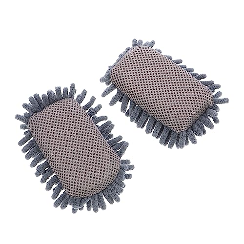 Angoily 2 Stück Chenille-Radiergummi Reiniger Tafelschwamm Tafel Staubwedel reinigungsschwamm whiteboard cleaner Tafelwischer Kreidetafel-Radiergummis Chenille und Schwamm Grey von Angoily