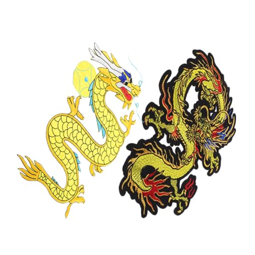 Angoily 2 Stück Chinesische Drachen Stoffflicken zum Aufnähen Dekorative Applikationen für Kleidung DIY Kostüm Zubehör Detailreiche Farbige Reparatur und Dekorationspatches Angoily 2 Stück Chinesische Drachen Stoffflicken zum Aufnähen Dekorative Applikationen für Kleidung DIY Kostüm Zubehör Detailreiche Farbige Reparatur und Dekorationspatches von Angoily