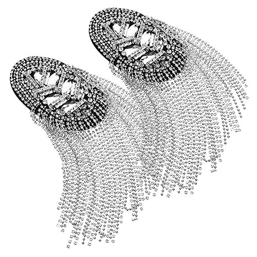 Angoily 2 Stück Diamant Eingelegtes Material Schulterstempel Quaste Kette Epaulet Silber Schulterpolster Quasten Kostüm Schulter Strassbesatz Zubehör Schulterschmuck Frauen Fransen Angoily 2 Stück Diamant Eingelegtes Material Schulterstempel Quaste Kette Epaulet Silber Schulterpolster Quasten Kostüm Schulter Strassbesatz Zubehör Schulterschmuck Frauen Fransen von Angoily