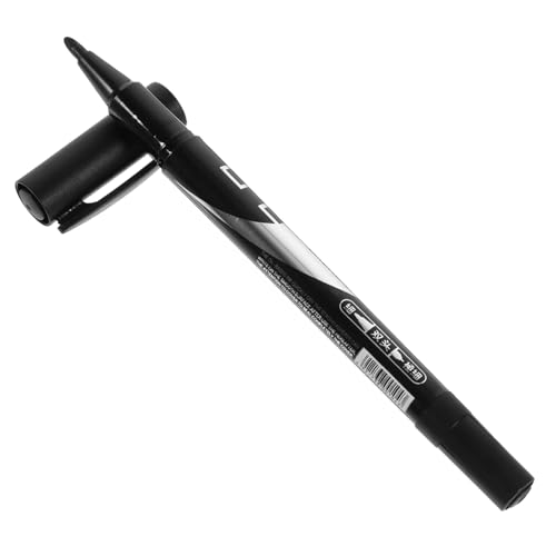 Angoily 2 Stück Doppelter Markierungsstift mit Schwarzer und Kunststoffclip Tragbarer Schnelltrocknender Marker für Glatte Oberflächen Wie Kunststoff für Büro und Kreative Projekte von Angoily