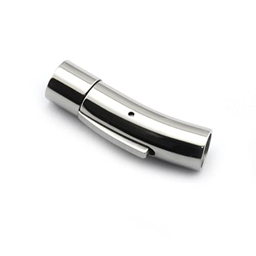 Angoily 2 Stück Druckknopf aus Edelstahl runden Magnetverschlüsse Ende Lederarmband Verschluss Lederhalskette Verschluss lederschnur steckverbinder Zubehör zur Schmuckherstellung Silver von Angoily