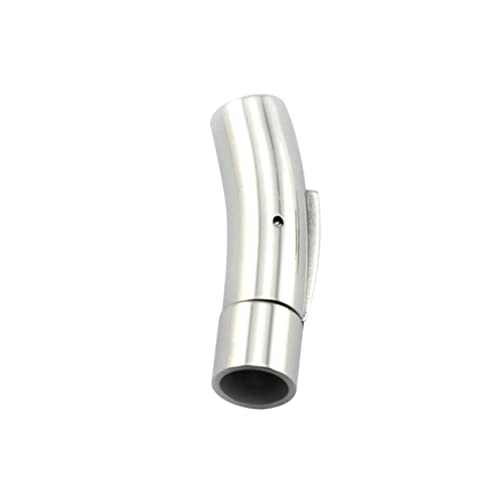 Angoily 2 Stück Druckknopf aus Edelstahl schnappen Verschlüsse Sterling Lederarmband Verschluss Lederhalskette Verschluss Zubehör zur Schmuckherstellung Endverschluss aus Lederband Silver von Angoily