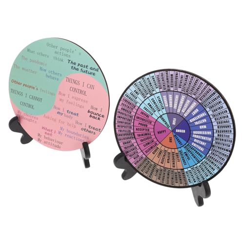 Angoily 2stücke Gefühlsrad Mit Ständer Emotionsrad Dekoration Gefühl Rad Für Schreibtisch Emotionsdiagramm-ornament Und Material Für Büro Und Zuhause von Angoily