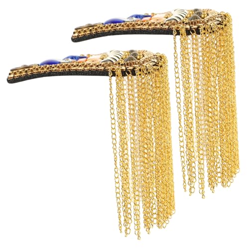 Angoily 2 Stück Epaulette für Frauen Kette Schulter-Arm-Dekoration Kostüm party accessoires Schulterklappen mit Quasten Schulterbaus schicke Quasten-Schulterklappen Kleidung liefert Golden Angoily 2 Stück Epaulette für Frauen Kette Schulter-Arm-Dekoration Kostüm party accessoires Schulterklappen mit Quasten Schulterbaus schicke Quasten-Schulterklappen Kleidung liefert Golden von Angoily