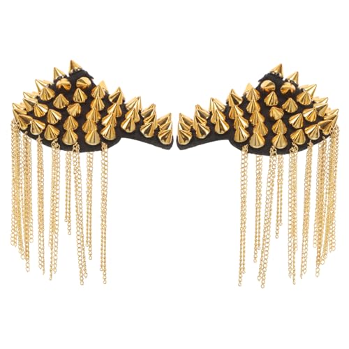 Angoily 2 Stück Goldene Quasten Schulterepauletten Metall Niet Vintage Stil Schulterklappen Kostüm Zubehör für Damen und Herren Bühnenoutfits Angoily 2 Stück Goldene Quasten Schulterepauletten Metall Niet Vintage Stil Schulterklappen Kostüm Zubehör für Damen und Herren Bühnenoutfits von Angoily