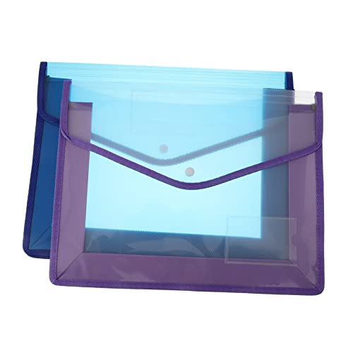 Angoily 2 Stück Großes Dokumentenbeutel mit Druckknopf Aufbewahrungstasche für Dokumente Klassische Form Wiederverwendbar Etikettentasche für Büro und Organisation Zufällige Farbe von Angoily