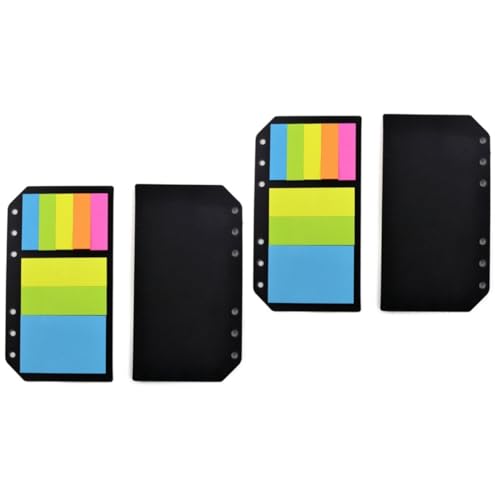 Angoily 2 Stück Haftnotizen Bücher mit Selbstklebenden Seitenmarkierungen Praktische Sticky Flags für Büro und Schule Leuchtende Farben Leicht und Handlich Design von Angoily