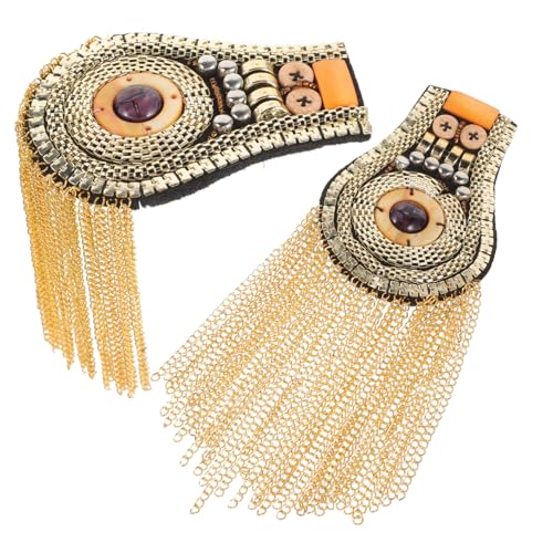 Angoily 2 Stück Handgefertigte Epaulettenquasten Schulter Männer Epaulette Vintage Quaste Epaulet Epaulette für Frauen strass stoff zubehör Epauletten Applikation Legierung von Angoily