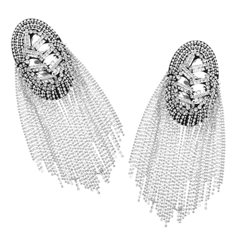 Angoily 2 Stück Herren Epauletten Silber Schulterpolster Strass Stoffbroschen Strass Quaste Schulter Epaulette Quaste Kette Epauletten Fransen Schulterpolster Besatz Quasten Epauletten Angoily 2 Stück Herren Epauletten Silber Schulterpolster Strass Stoffbroschen Strass Quaste Schulter Epaulette Quaste Kette Epauletten Fransen Schulterpolster Besatz Quasten Epauletten von Angoily