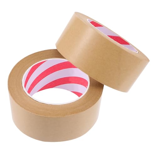 Angoily 2 Stück Hochwertiges Kraftpapier Klebeband Einfarbig Wasserfreies Stark Haftendes Deko Band für DIY Verpackungen und Bilderrahmen von Angoily
