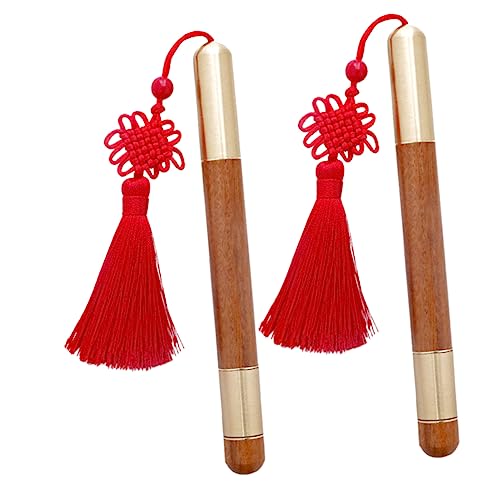 Angoily 2 Stück Holz Kugelschreiber mit Chinesischem Knoten Gelstifte für Ergonomisches Design für Büro Studium und Kreative Projekte von Angoily