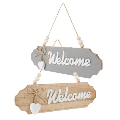 Angoily 2 Stück Holz Türschild Deko Teiliges Rustikales Willkommensschild für Haustür und Eingangsbereich Kreative Wanddekoration aus Holz mit Juteseil für Bauernhaus Stil Angoily 2 Stück Holz Türschild Deko Teiliges Rustikales Willkommensschild für Haustür und Eingangsbereich Kreative Wanddekoration aus Holz mit Juteseil für Bauernhaus Stil von Angoily