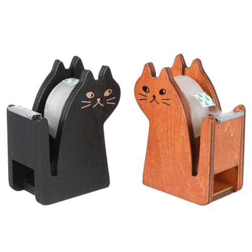 Angoily 2 Stück Katzen Klebeband Abroller Lustige Katzen Tape Dispenser aus Holz für Schreibtisch und Büro für Zuhause und Kreative Arbeitsplätze Angoily 2 Stück Katzen Klebeband Abroller Lustige Katzen Tape Dispenser aus Holz für Schreibtisch und Büro für Zuhause und Kreative Arbeitsplätze von Angoily