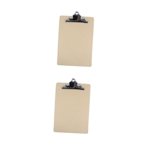 Angoily 2 Stück Klemmbrett Ordner aus Holz mit Robustem Metallclip Kratzfestem Hardboard für Schule Büro Restaurant Vielseitig für Notizen Dokumente von Angoily