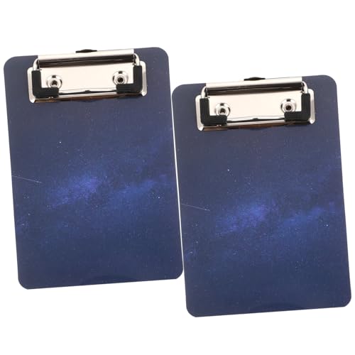 Angoily 2 Stück Klemmbretter mit Sternenhimmel Leichte Kunststoff Clipboards zum Sicheren Halten und Schutz von Dokumenten für Büro Schule und Alltag von Angoily