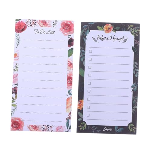 Angoily 2 Stück Magnetische Notizblöcke mit Je Block Kühlschrank Memo Pads für To Do Listen Notizen und Einkaufszettel Kühlschrank Schreibtisch Whiteboard Vielseitig Einsetzbar von Angoily