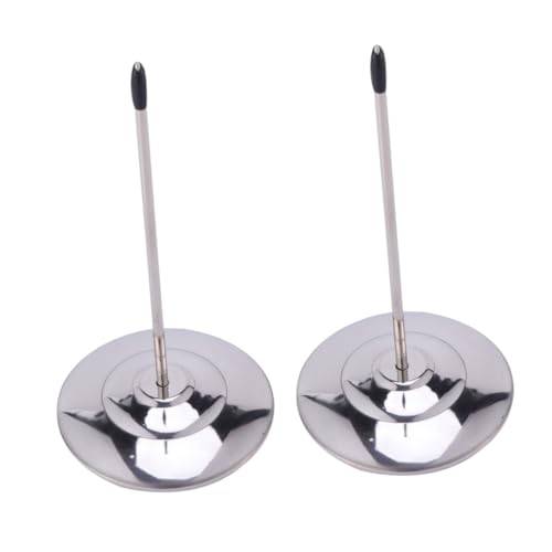 Angoily 2 Stück Menü-Inserter Halter für Büronotizen Aufbewahrungs-Organizer-Stab Desktop-Papierhalter Quittungsbrecher Papierhalter für den Schreibtisch Rostfreier Stahl von Angoily