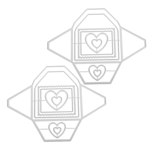 Angoily 2 Stück Metall-stanzformen Herzumschlag Carbonstahl Hintergrundrahmen Präzise Schneidvorlagen für DIY Karten Scrapbooking Alben Bastelbedarf Angoily 2 Stück Metall-stanzformen Herzumschlag Carbonstahl Hintergrundrahmen Präzise Schneidvorlagen für DIY Karten Scrapbooking Alben Bastelbedarf von Angoily