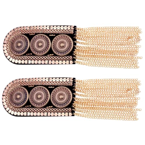 Angoily 2 Stück Metallic Schulterklappen mit Quasten Teiliges Langlebiges Zinklegierungsmaterial Dekorative Epauletten für Uniformkostüme Herren Military und Festliche Anlässe von Angoily