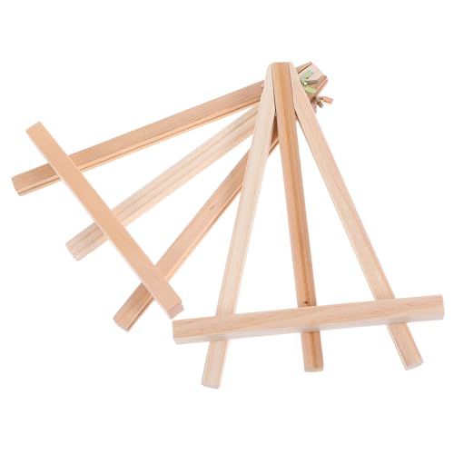 Angoily 2 Stück Mini Easel Dreieckige Tischstaffelei für Kalender Kunstwerke Lichtgelb für Kleine Kunstprojekte und Fotos von Angoily
