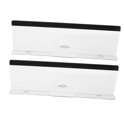 Angoily 2 Stück Monitor Memo Board mit Handyhalter und Notizfach Transparenter Organizer für Computerbildschirmunterseite Universeller Ablagebereich für Notizen Telefon und Dokumente Am von Angoily