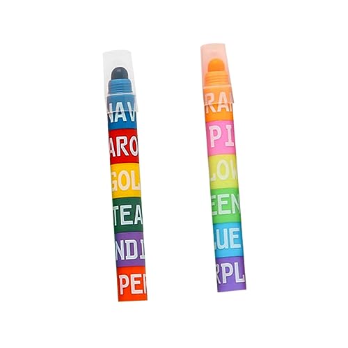 Angoily 2 Stück Multifunktionale Textmarker Praktische Marker für Büro und Schule Hervorheben und Zeichnen Leuchtenden Farben für Bessere Konzentration von Angoily