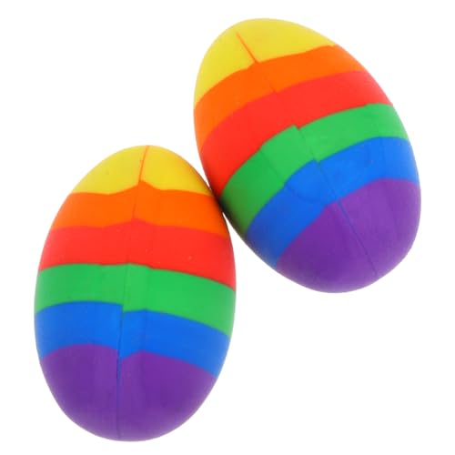 Angoily 2 Stück Osterei-Radiergummi Ei Radiergummi lustig Artikel behandeln Eier winzig geschenkideen ostern Radierer bunt süße Mini-Radierer süße Radiergummis für Mädchen von Angoily