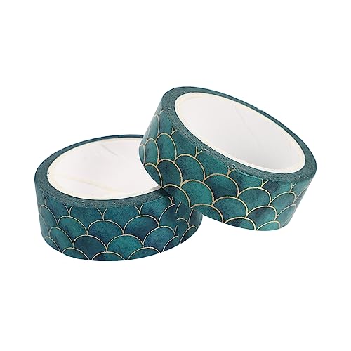 Angoily 2 Stück Papierband mit Fischschuppen Meerjungfrau farbiges klebeband duct tape bunt Fotoalbum Dekoration Klebeband Leichtes Klebeband kreative Washi-Tapes dekorative Bänder von Angoily