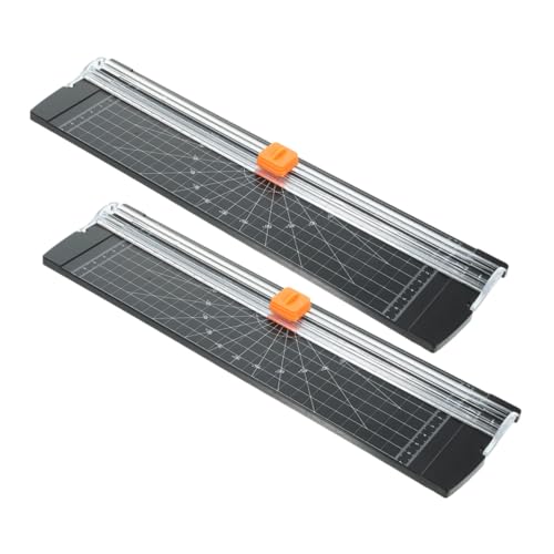 Angoily 2 Stück Präzisions Papierschneider mit Scharfem Klappbarem Sicherheitsmesser für Basteln Scrapbooking Fotopapier Karton Bürobedarf Schwarz von Angoily