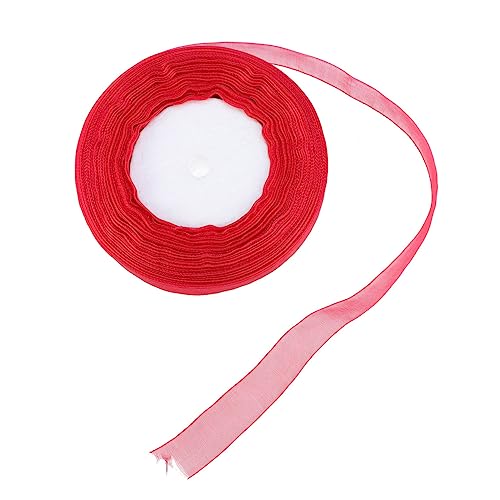 Angoily 2 Stück Rotes Organza Band Transparentes Chiffonband für Hochzeiten Feste Geschenkverpackungen DIY Dekorationen und Bastelprojekte Elegantes Glänzendes für Vielseitige Anwendungen von Angoily