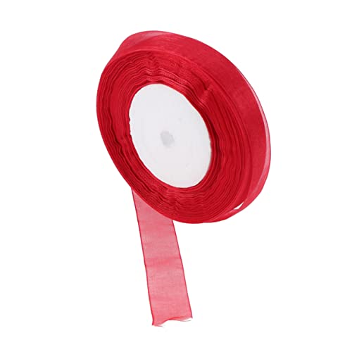 Angoily 2 Stück Rotes Organza Band für Hochzeiten und Diy Dekorationen Transparente Chiffonbänder zum Basteln und Verzieren von Partys und Haarschmuck von Angoily
