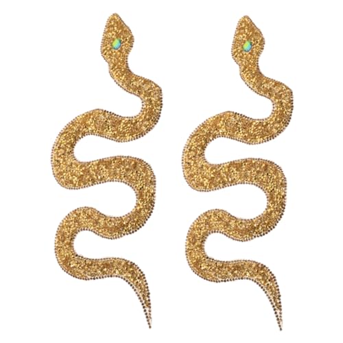 Angoily 2 Stück Schlangen Strass Applikation zum Aufbügeln Goldfarbener Hotfix Patch in Schlangenform DIY Textil Dekoration für Kleidung Schuhe Hüte und Taschen Einfache Anwendung Angoily 2 Stück Schlangen Strass Applikation zum Aufbügeln Goldfarbener Hotfix Patch in Schlangenform DIY Textil Dekoration für Kleidung Schuhe Hüte und Taschen Einfache Anwendung von Angoily