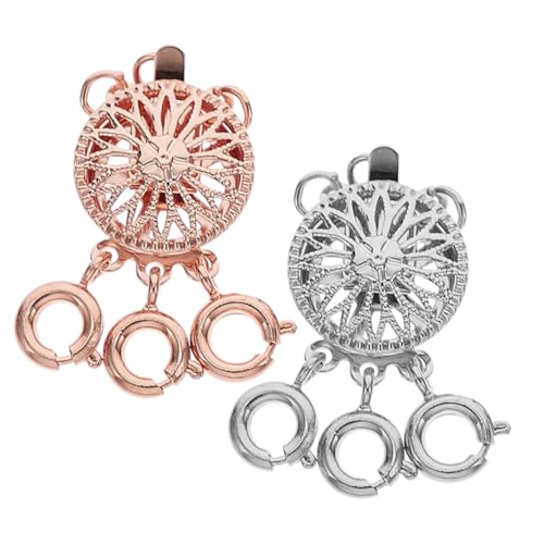 Angoily 2 Stück Schmuckverbinder für Mehrlagige Halsketten und Armbänder Langlebige Rostfreie Schmuckverschlüsse Geeignet für Damenketten und DIY Schmuckherstellung von Angoily