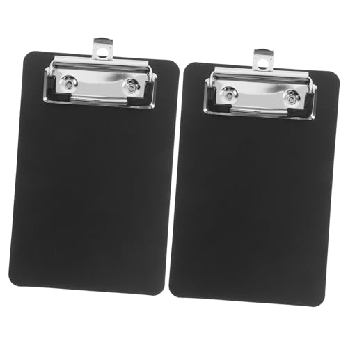 Angoily 2 Stück Schreibblockhalter Kunststoff-Klemmbrett Büro-Klemmbrett Low-Profile-Zwischenablage Bau-Zwischenablage Schreibtafel-Clip Zwischenablage aus Kunststoff pp Schwarz von Angoily