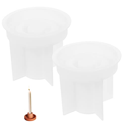 Angoily 2 Stück Silikon Kerzenhalter Formen Flexible Gießform für Diy Kerzenständer Runde Silikonformen für Handwerk und Dekoration Einfach zu Entformen und Reinigen von Angoily