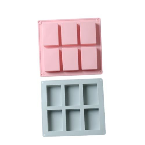 Angoily 2 Stück Silikon Seifenform mit Fächern Diy Seifenwerkzeug Blau für Herstellung von Handgemachten Seifen und Kuchen von Angoily