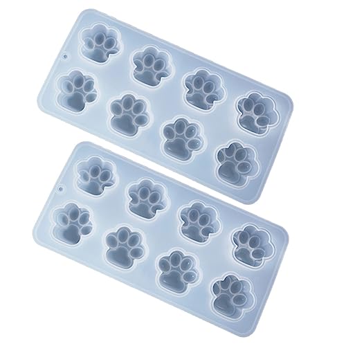 Angoily 2 Stück Silikonformen für Katzenpfoten Diy Gießform für Epoxidharz Einfach zu Entformen Wiederverwendbar Langlebig und Waschbar für Bastelarbeiten und Schmuckherstellung von Angoily