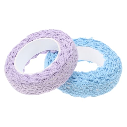Angoily 2 Stück Spitzenband Selbstklebend Baumwolle Buntes Washi Tape für DIY Bastelprojekte Dekoratives Klebeband für Scrapbooking und Heimdekoration Elegantes Doppelseitiges Design von Angoily