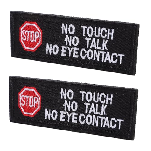 Angoily 2 Stück Stoffaufnäher mit züchten Etikett für Hundegeschirr Haustier Reaktives Hundepflaster Schild reflektierende Hundeflecken Service-Tier-Patch Polyester Schwarz von Angoily