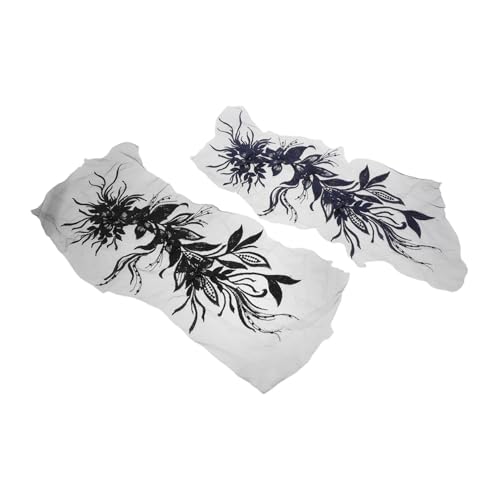 Angoily 2 Stück Teiliges Besticktes Blumen-spitzenapplikation Handgefertigte Gestickte Blumenapplikationen in Schwarz Aufnähen Brautkleider Abendkleider und Diy-bekleidung von Angoily
