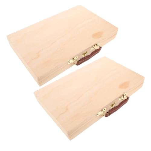 Angoily 2 Stück Teiliges Holz Werkzeugkasten mit Ergonomischem Griff Tragbare Kompakte Malutensilienbox aus Robustem Kiefernholz für Künstler für Studio und Outdoor Malerei Angoily 2 Stück Teiliges Holz Werkzeugkasten mit Ergonomischem Griff Tragbare Kompakte Malutensilienbox aus Robustem Kiefernholz für Künstler für Studio und Outdoor Malerei von Angoily