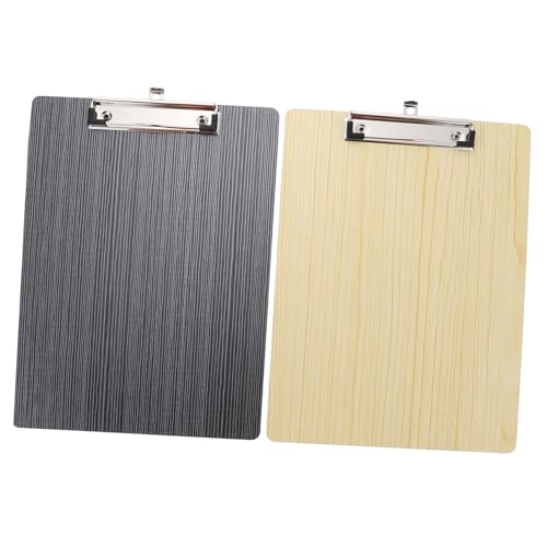 Angoily 2 Stück Teiliges Klemmbrett aus Holz Schreibunterlage mit Praktischem Clip für Büro und Unterwegs Format Holzoptik Schwarz Angoily 2 Stück Teiliges Klemmbrett aus Holz Schreibunterlage mit Praktischem Clip für Büro und Unterwegs Format Holzoptik Schwarz von Angoily