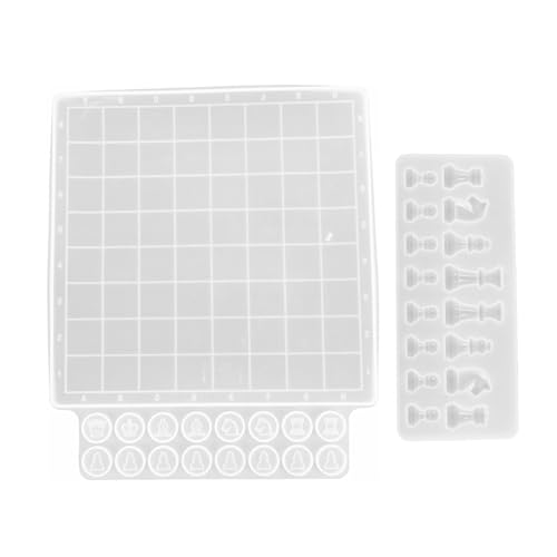 Angoily 2 Stück Teiliges Schachbrett und Schachfiguren Silikonform Set Flexible Epoxidharz Gießform Vielseitig für DIY Schachbrett Langlebig Leicht zu Reinigen Personalisierbar Angoily 2 Stück Teiliges Schachbrett und Schachfiguren Silikonform Set Flexible Epoxidharz Gießform Vielseitig für DIY Schachbrett Langlebig Leicht zu Reinigen Personalisierbar von Angoily
