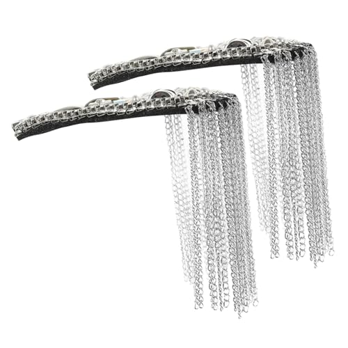 Angoily 2 Stück Teiliges Silbernes Metall schulterepaulett mit Quasten Modische Epauletten Applikation für Kostüm Blazer Uniform Einfach Anzubringen und Abnehmbar Geeignet für Halloween Angoily 2 Stück Teiliges Silbernes Metall schulterepaulett mit Quasten Modische Epauletten Applikation für Kostüm Blazer Uniform Einfach Anzubringen und Abnehmbar Geeignet für Halloween von Angoily