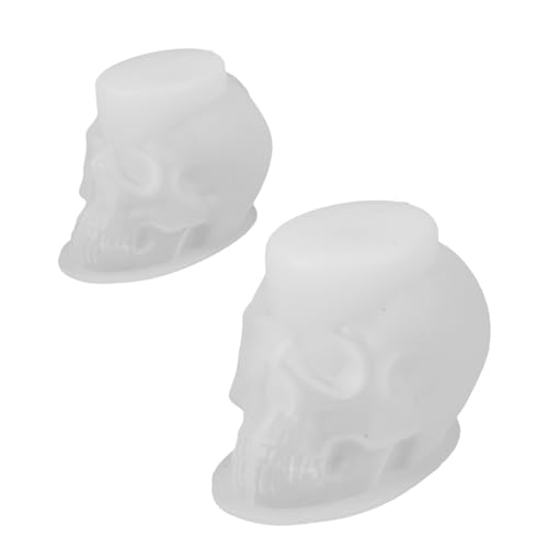 Angoily 2 Stück Teiliges Silikon Totenkopf-form Flexible Halloween Schädel Gießform für Kerzen Seife Harz Basteln Wiederverwendbar Einfache Entformung Originelles DIY Familienhandwerk von Angoily