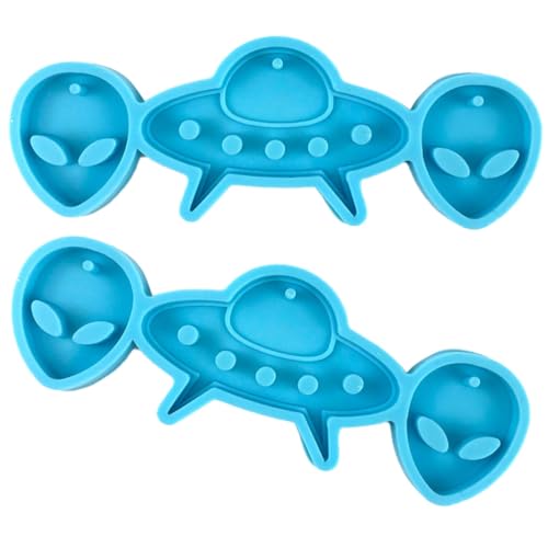 Angoily 2 Stück Teiliges Silikonform für DIY Raumschiff Ohrring Anhänger Herstellung Flexible Lebensmittelechte Gießform Leicht und Langlebig für Anfänger und Schmuckbastler Angoily 2 Stück Teiliges Silikonform für DIY Raumschiff Ohrring Anhänger Herstellung Flexible Lebensmittelechte Gießform Leicht und Langlebig für Anfänger und Schmuckbastler von Angoily