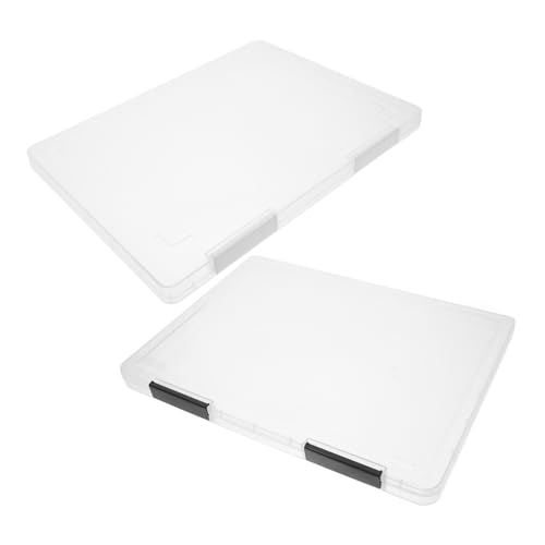 Angoily 2 Stück Transparente Dokumentenbox Tragbarer Kunststoff Papierhalter Großer Speicher Leichter File Organizer Klarer Dokumentenhalter für Büro und Unterwegs von Angoily