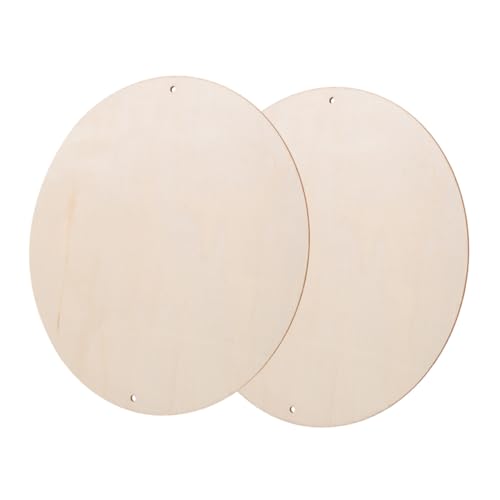 Angoily 2 Stück Unbearbeitete Runde Holzplatte Robuste DIY Blanko Holzbretter für Basteln Malen und Tonmodellierung Glatte Oberfläche Langlebig und Vielseitig für Kunsthandwerk von Angoily
