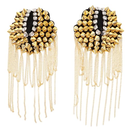 Angoily 2 Stück Vintage Punk Stil Schulter Epauletten mit Quasten und Ketten Metall Abzeichen für Kostüm und Kleidung Dekorative Schulterbretter für Damen und Herren Langlebige Angoily 2 Stück Vintage Punk Stil Schulter Epauletten mit Quasten und Ketten Metall Abzeichen für Kostüm und Kleidung Dekorative Schulterbretter für Damen und Herren Langlebige von Angoily